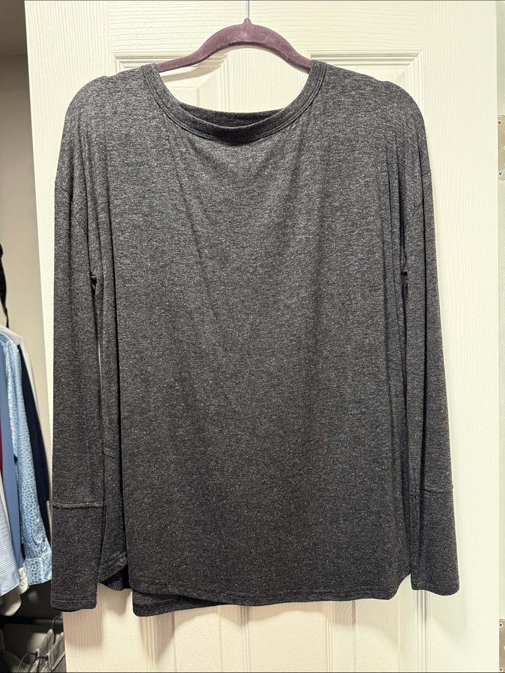 Cozy Casual Dark Gray Long Sleeve Tee